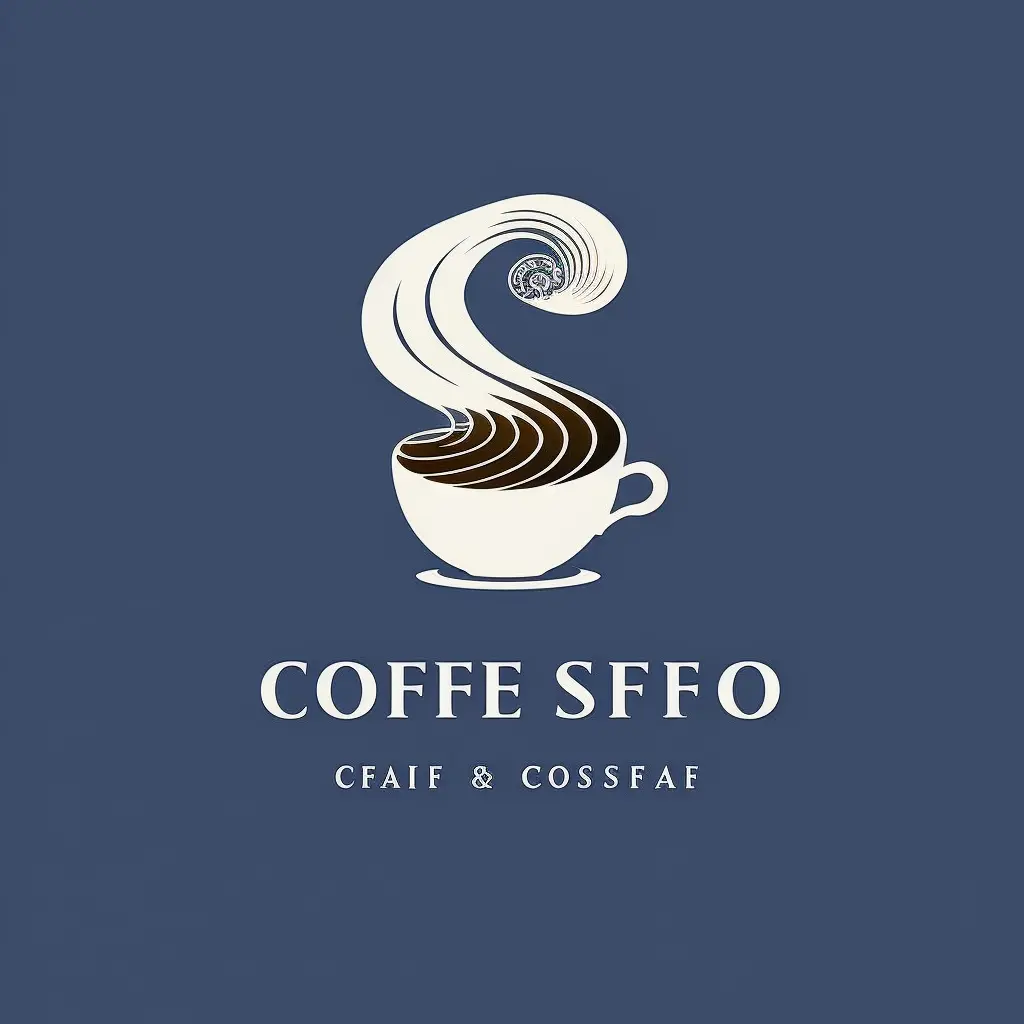 logo of cup of coffee latte, minimal, style of japanese book cover